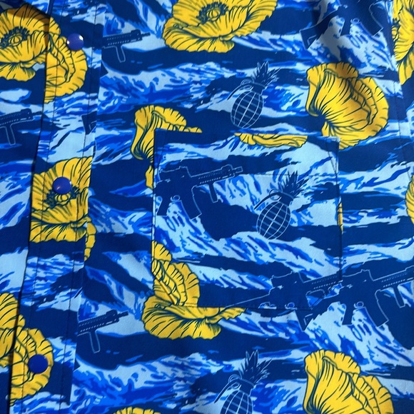 SAVAGE TECHNICIANS - TIGER STRIPE BLUE BUTTON-UP - Picture 2 of 7